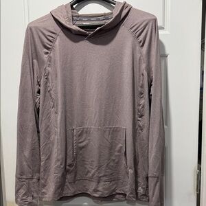 Reebok Purple and gray striped Hooded Long Sleeve thin sweatshirt